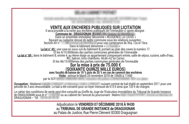 Annonce composée automatiquement, format réduit encadré