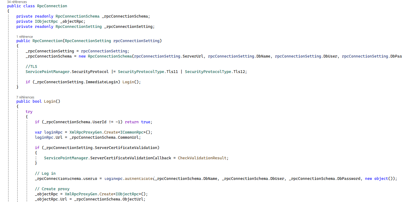 Couche de connexion XML-RPC à Odoo